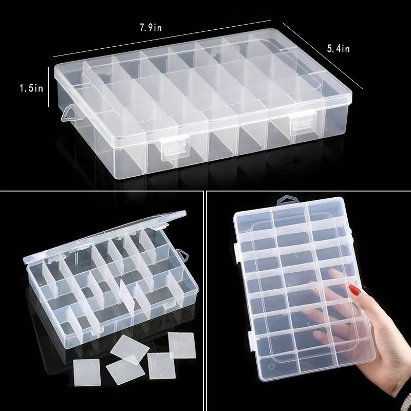 Transparent Adjustable Plastic Jewelry Storage Box With Compartments 11