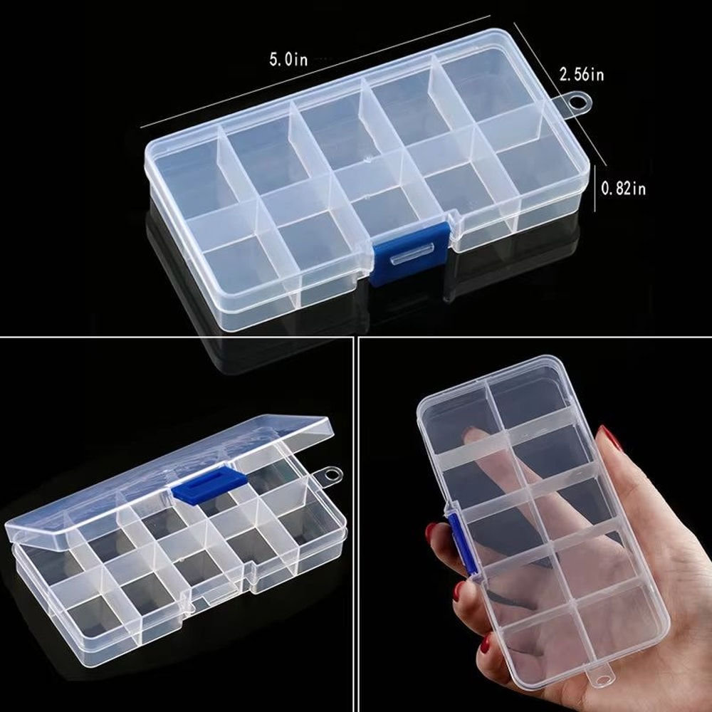 Transparent Adjustable Plastic Jewelry Storage Box With Compartments 12