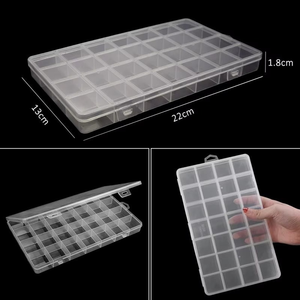 Transparent Adjustable Plastic Jewelry Storage Box With Compartments 14