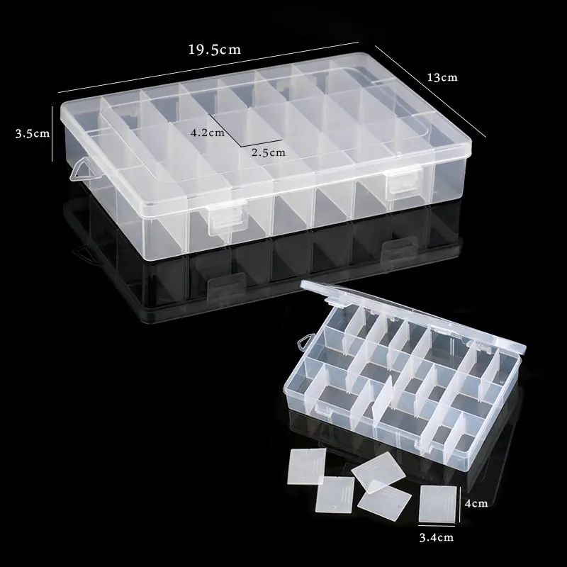 Transparent Adjustable Plastic Jewelry Storage Box With Compartments 1