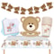 Coffee Brown Teddy Bear Balloon And Number Heart Balloon Set Party Decorations 1