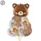 Coffee Brown Teddy Bear Balloon And Number Heart Balloon Set Party Decorations 17