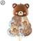 Coffee Brown Teddy Bear Balloon And Number Heart Balloon Set Party Decorations 17