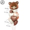 Coffee Brown Teddy Bear Balloon And Number Heart Balloon Set Party Decorations 20