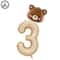 Coffee Brown Teddy Bear Balloon And Number Heart Balloon Set Party Decorations 29