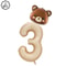 Coffee Brown Teddy Bear Balloon And Number Heart Balloon Set Party Decorations 29