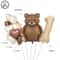 Coffee Brown Teddy Bear Balloon And Number Heart Balloon Set Party Decorations 22