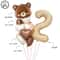Coffee Brown Teddy Bear Balloon And Number Heart Balloon Set Party Decorations 23
