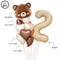 Coffee Brown Teddy Bear Balloon And Number Heart Balloon Set Party Decorations 23