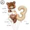 Coffee Brown Teddy Bear Balloon And Number Heart Balloon Set Party Decorations 24