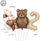 Coffee Brown Teddy Bear Balloon And Number Heart Balloon Set Party Decorations 25