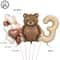 Coffee Brown Teddy Bear Balloon And Number Heart Balloon Set Party Decorations 26