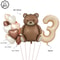 Coffee Brown Teddy Bear Balloon And Number Heart Balloon Set Party Decorations 26