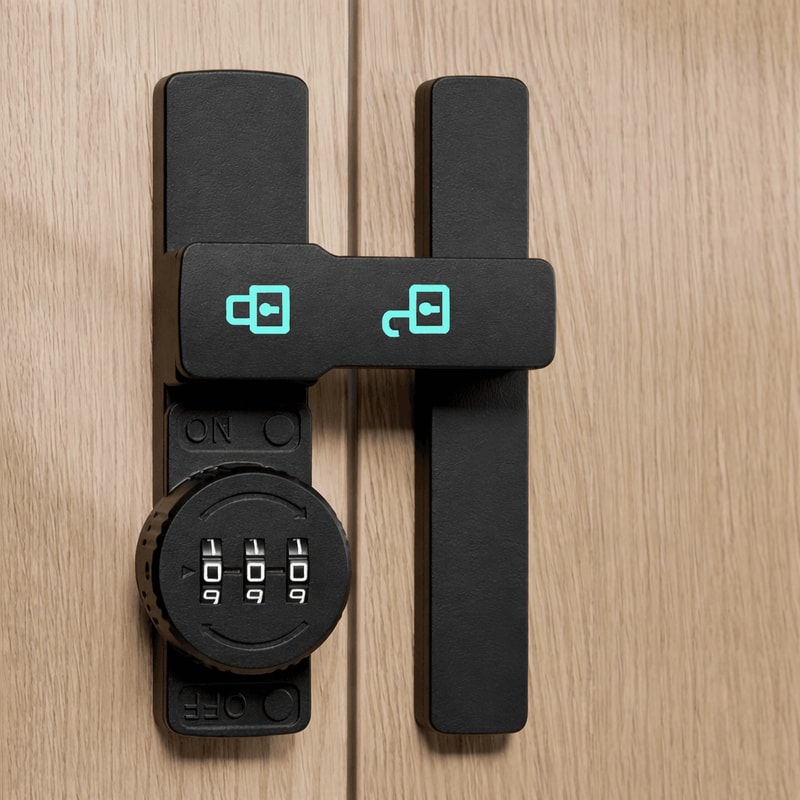 Combination Barn Door Lock Sliding Deadbolt With 3Digit Password Security And Luminous Sign 0