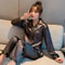 Silk Satin Couples Pajama Set Luxury Long Sleeve Button Down Sleepwear For Women And Men 10