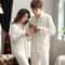 Silk Satin Couples Pajama Set Luxury Long Sleeve Button Down Sleepwear For Women And Men 2