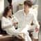 Silk Satin Couples Pajama Set Luxury Long Sleeve Button Down Sleepwear For Women And Men 4
