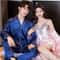 Luxury Silk Satin Couples Nightwear Set Women Sexy Nightdress With Men Long Sleeve Pants Robe Sle 2