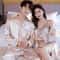 Luxury Silk Satin Couples Nightwear Set Women Sexy Nightdress With Men Long Sleeve Pants Robe Sle 7
