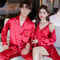 Luxury Silk Satin Couples Nightwear Set Women Sexy Nightdress With Men Long Sleeve Pants Robe Sle 13