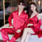 Luxury Silk Satin Couples Nightwear Set Women Sexy Nightdress With Men Long Sleeve Pants Robe Sle 17