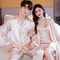 Luxury Silk Satin Couples Nightwear Set Women Sexy Nightdress With Men Long Sleeve Pants Robe Sle 19