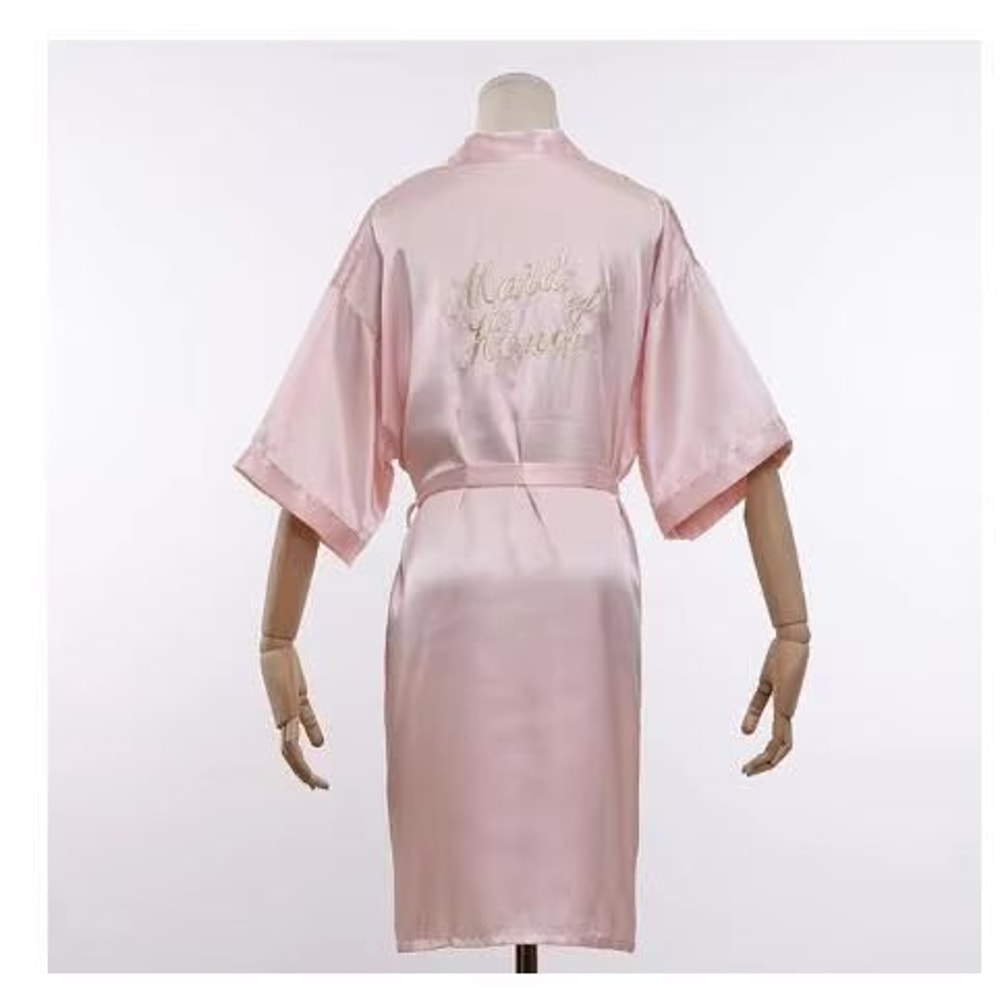 Elegant Floral Bridal Robe For Bride And Bridesmaids Short Kimono Sleepwear 9