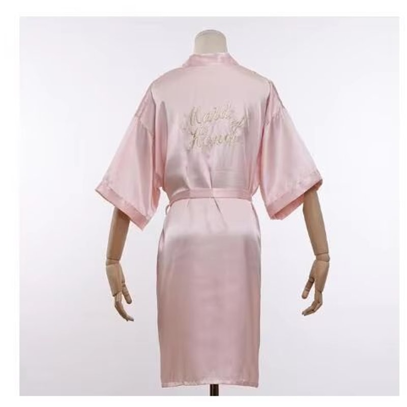 Elegant Floral Bridal Robe For Bride And Bridesmaids Short Kimono Sleepwear 9