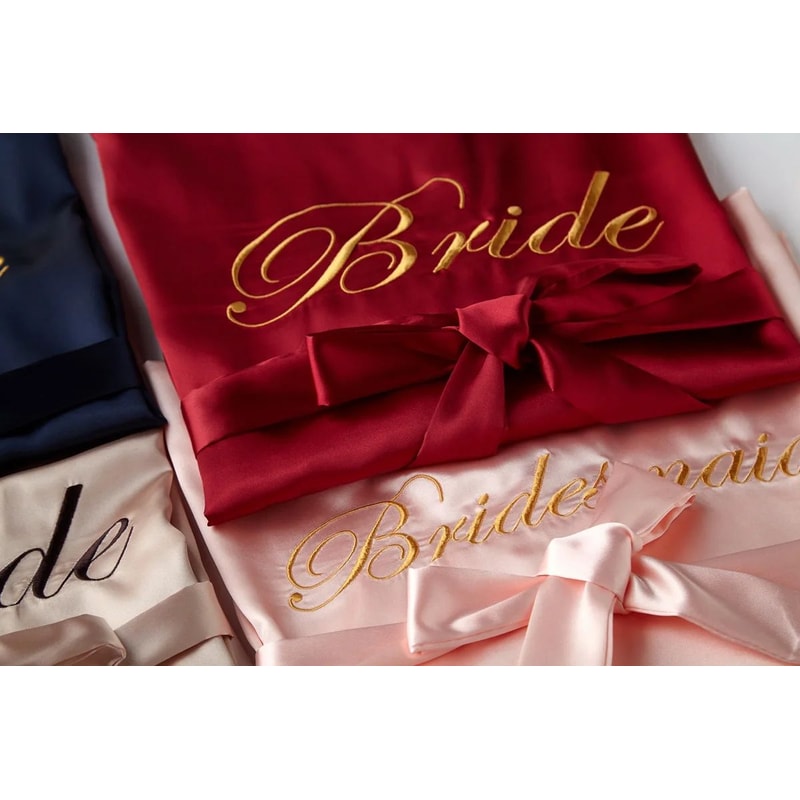 Elegant Floral Bridal Robe For Bride And Bridesmaids Short Kimono Sleepwear 1