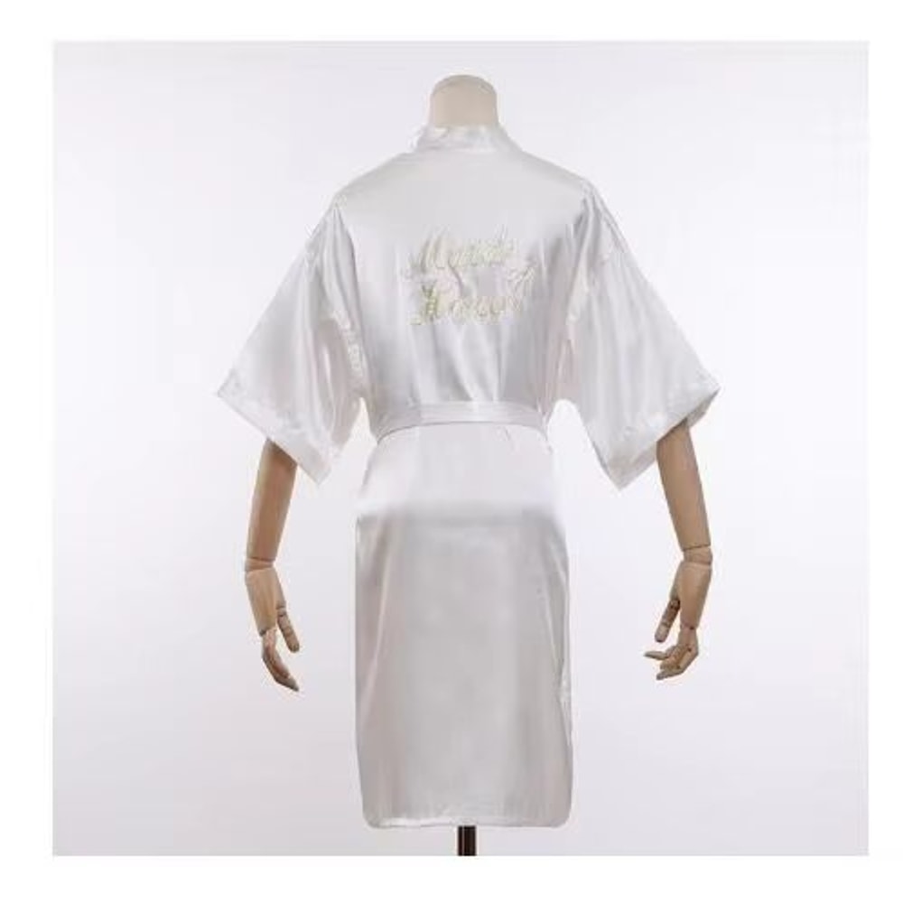 Elegant Floral Bridal Robe For Bride And Bridesmaids Short Kimono Sleepwear 7