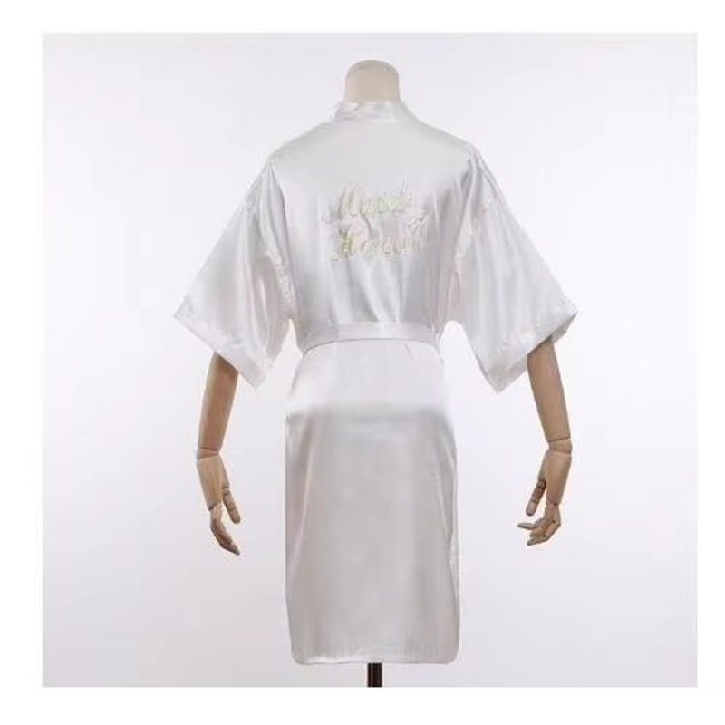 Elegant Floral Bridal Robe For Bride And Bridesmaids Short Kimono Sleepwear 7