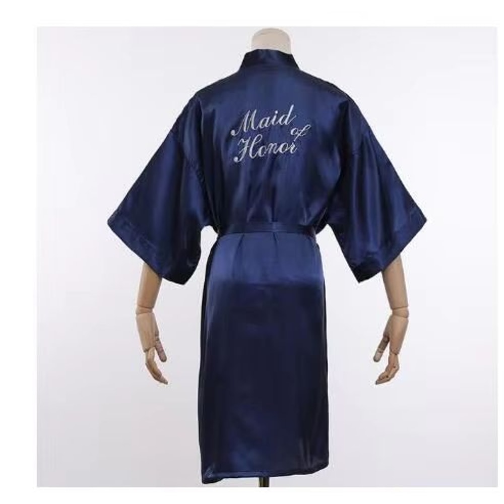 Elegant Floral Bridal Robe For Bride And Bridesmaids Short Kimono Sleepwear 8