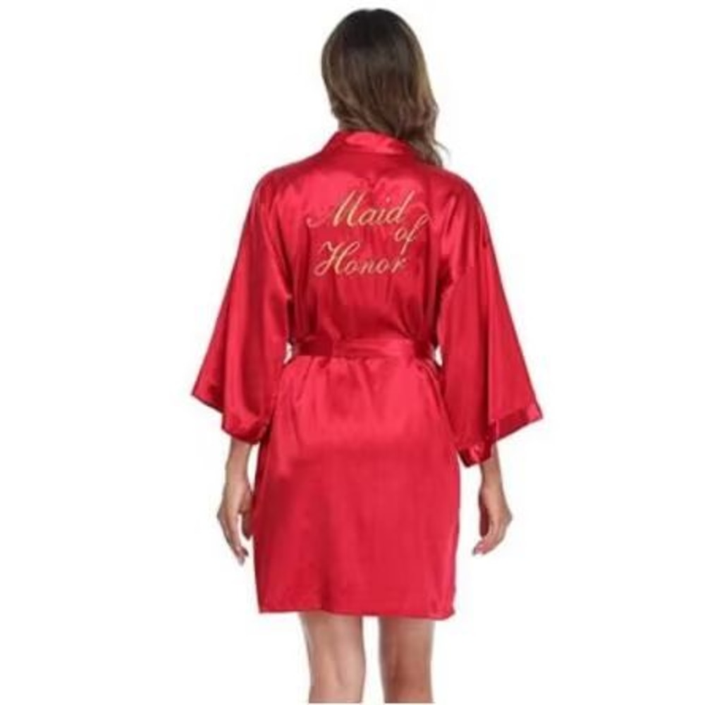 Elegant Floral Bridal Robe For Bride And Bridesmaids Short Kimono Sleepwear 13