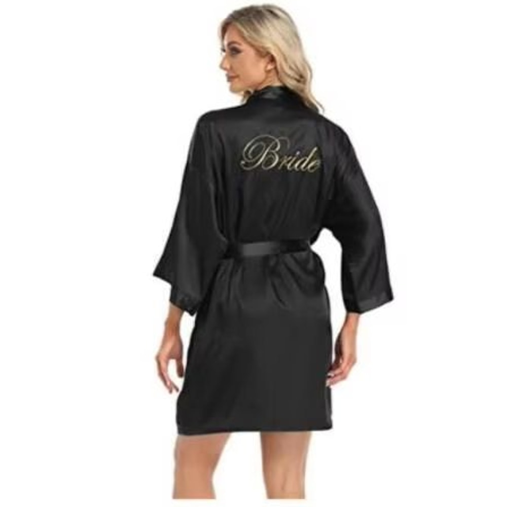 Elegant Floral Bridal Robe For Bride And Bridesmaids Short Kimono Sleepwear 19