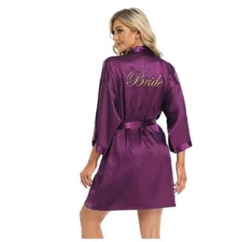 Elegant Floral Bridal Robe For Bride And Bridesmaids Short Kimono Sleepwear 20