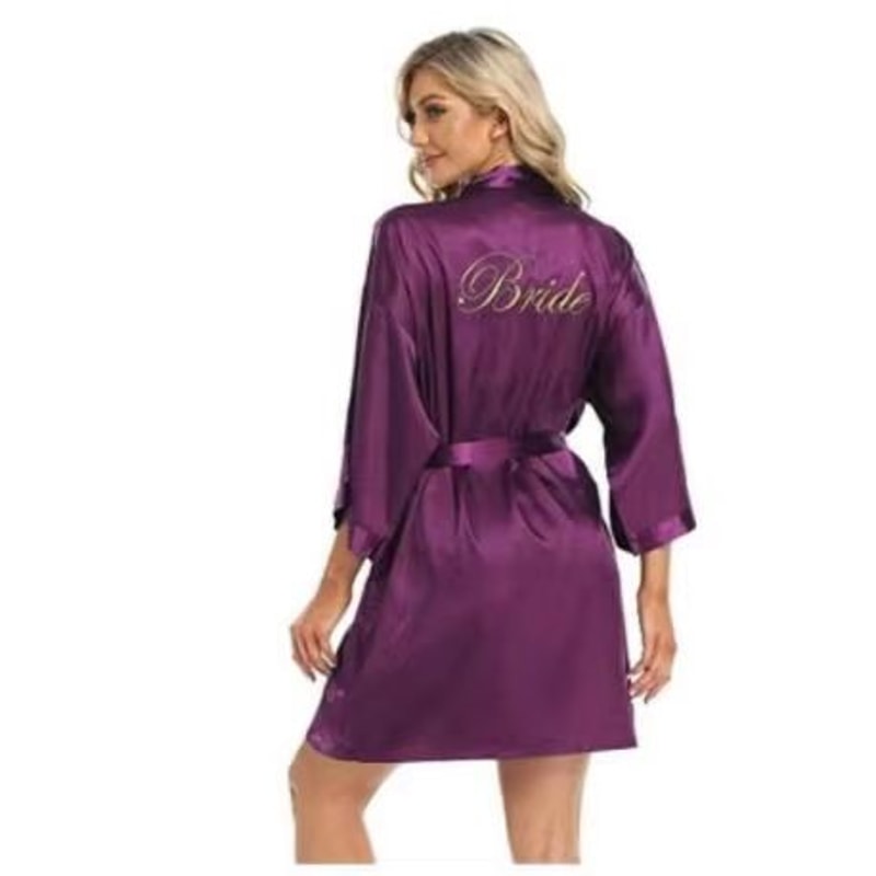 Elegant Floral Bridal Robe For Bride And Bridesmaids Short Kimono Sleepwear 20