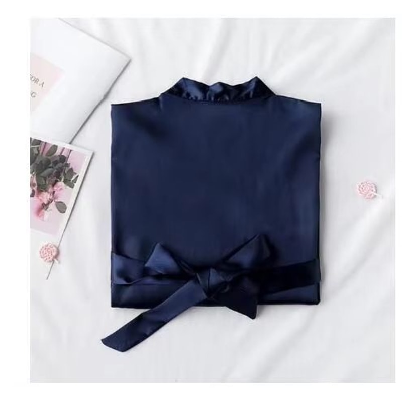 Elegant Floral Bridal Robe For Bride And Bridesmaids Short Kimono Sleepwear 29