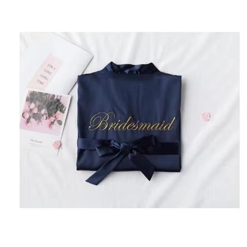 Elegant Floral Bridal Robe For Bride And Bridesmaids Short Kimono Sleepwear 21