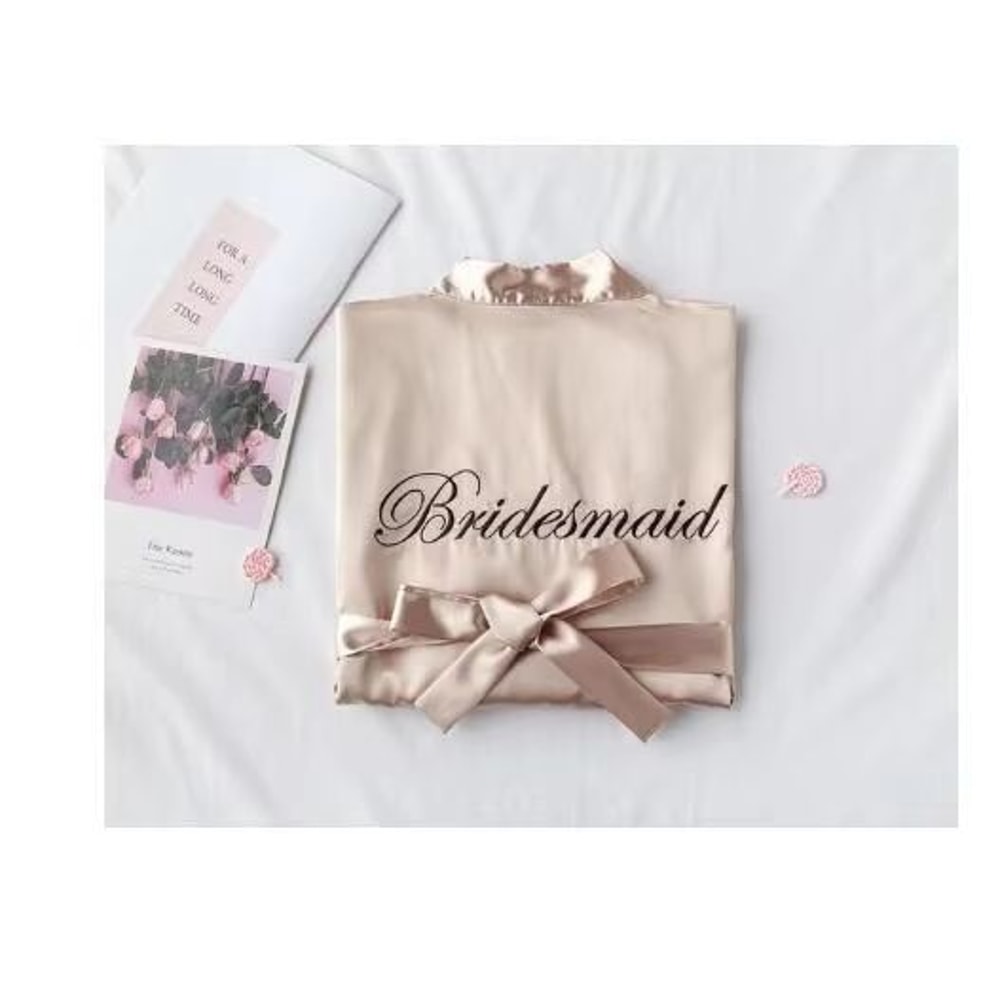 Elegant Floral Bridal Robe For Bride And Bridesmaids Short Kimono Sleepwear 23