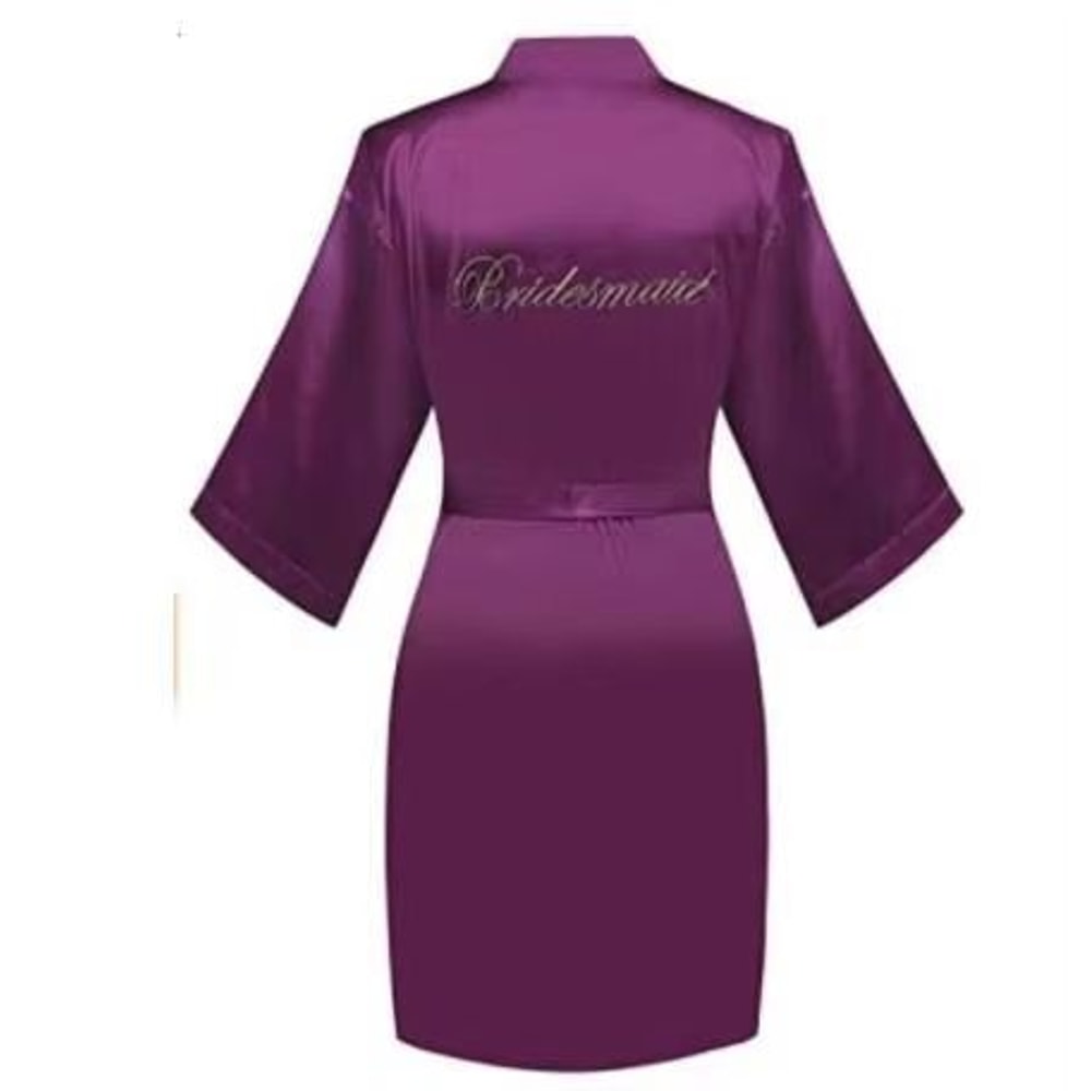 Elegant Floral Bridal Robe For Bride And Bridesmaids Short Kimono Sleepwear 25