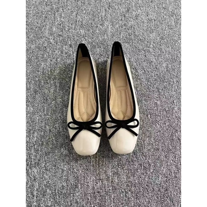 Womens French Style Square Toe Loafers With Bowknot Soft Sole Shallow Slip Ons For Office And Drivi 7