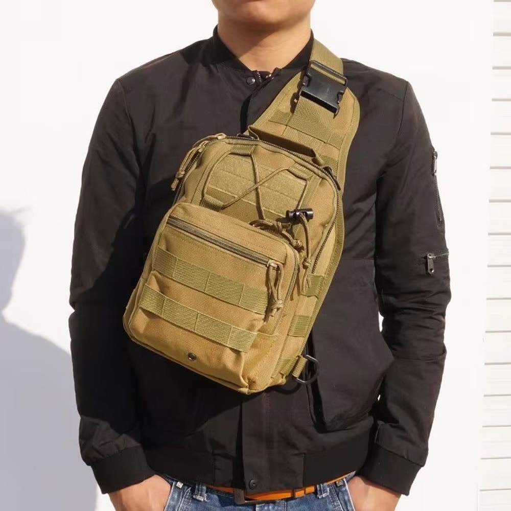 Tactical Chest Bag For Men Waterproof EDC Shoulder Sling Pack For Outdoor Hiking And Hunting 15