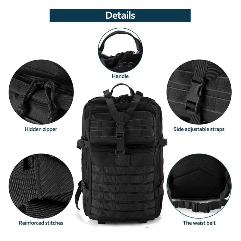 Tactical Waterproof Outdoor Backpack 25L And 50L Nylon Rucksack For Hiking Fishing Camping And Hunt 4