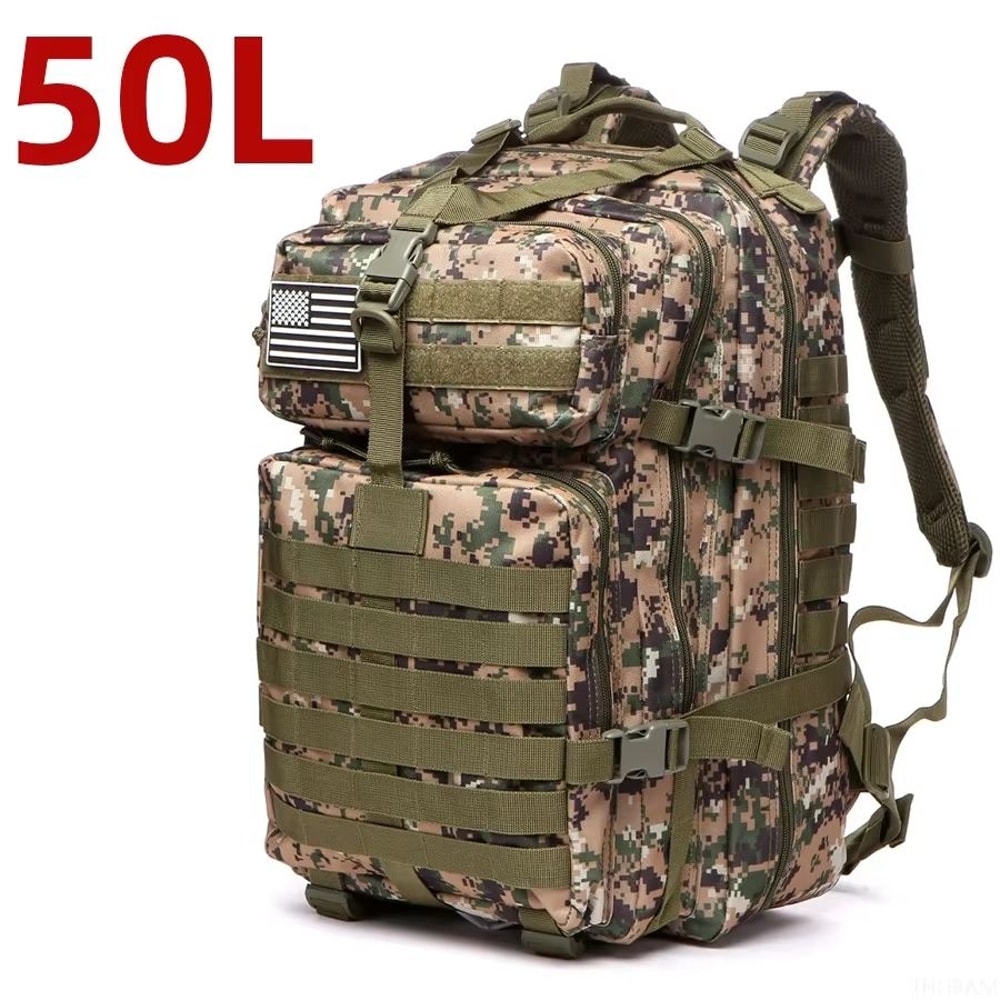 Tactical Waterproof Outdoor Backpack 25L And 50L Nylon Rucksack For Hiking Fishing Camping And Hunt 17