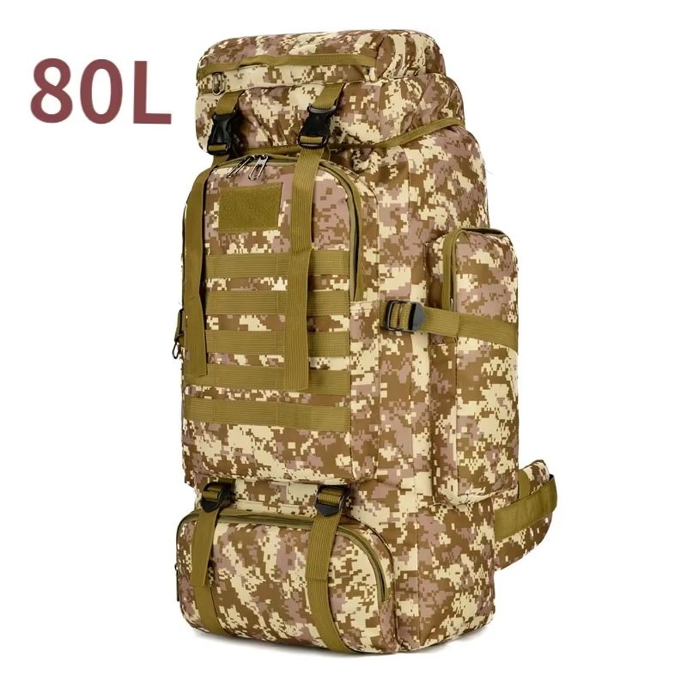 80L 100L Mountaineering Backpack Tactical Large Capacity Rucksack For Hiking Camping And Travel 12