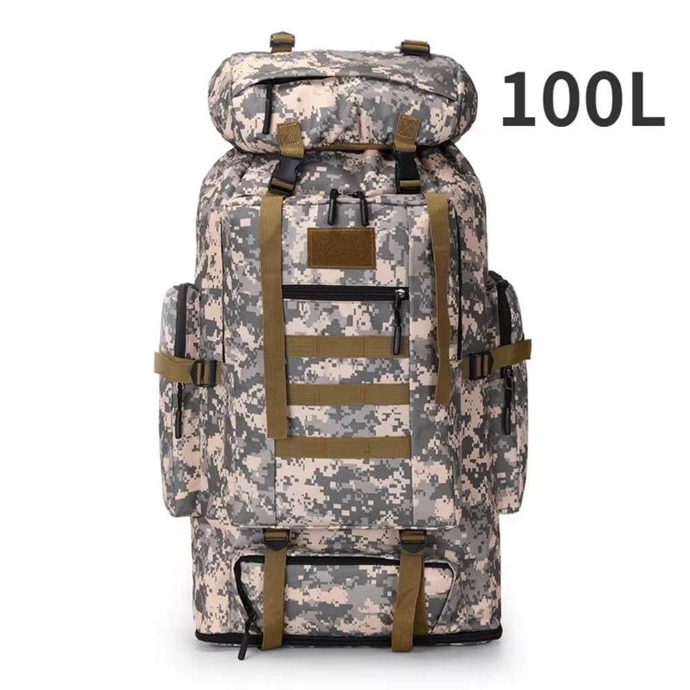 80L 100L Mountaineering Backpack Tactical Large Capacity Rucksack For Hiking Camping And Travel 13