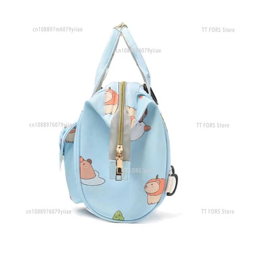 Cartoon Capybara Lightweight Insulated Diaper Backpack For Baby Care 4