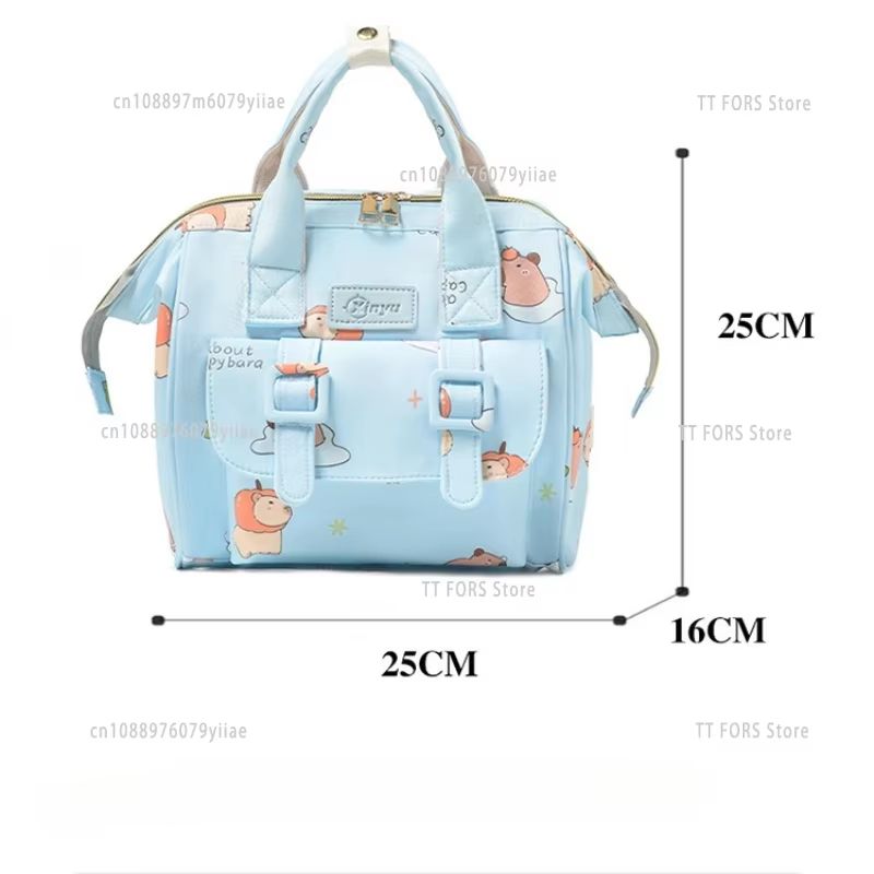 Cartoon Capybara Lightweight Insulated Diaper Backpack For Baby Care 5