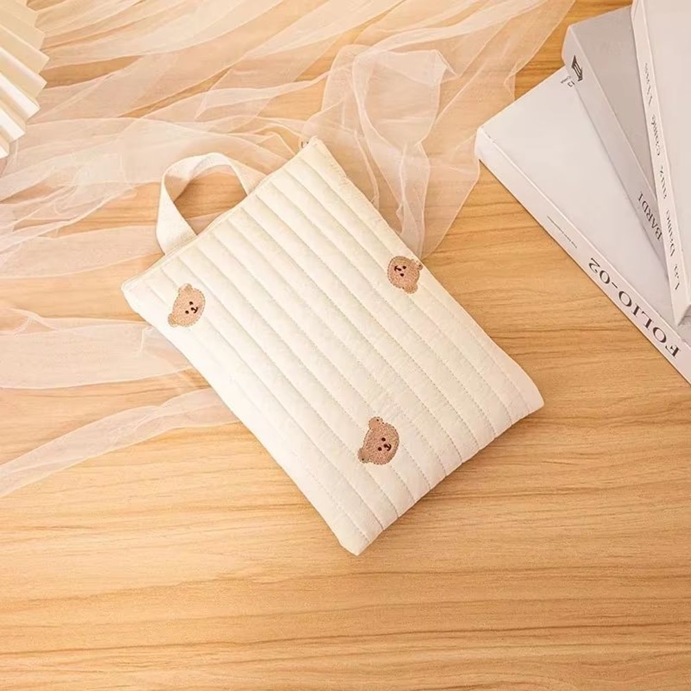 Cotton Bear Embroidery Baby Diaper Stroller Storage Bag 7