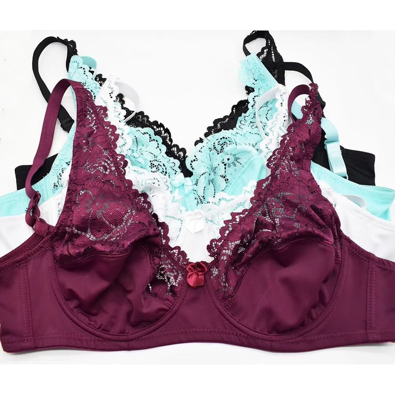 Floral Lace Plus Size Underwire Bra For Women 1
